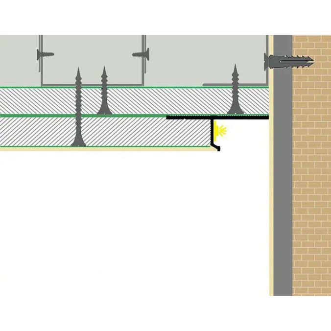 Profil końcowy cieniowy 20 mm z kanałem LED czarny