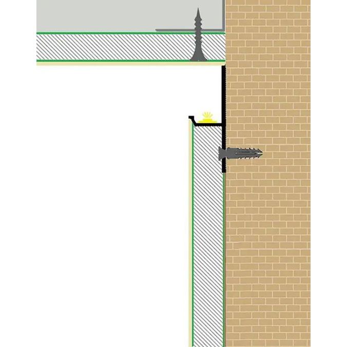 Profil końcowy cieniowy 20 mm z kanałem LED biały