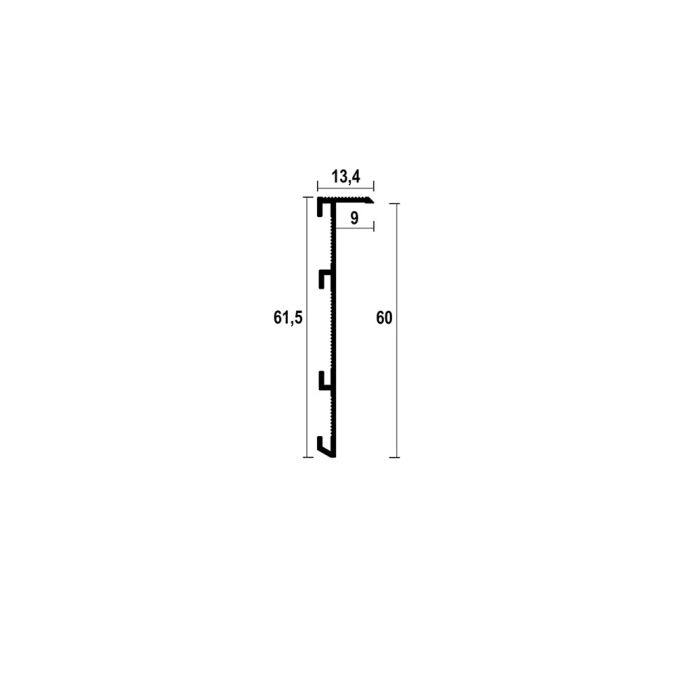 Ukryta listwa przypodłogowa 60x13.5 mm do płyt GK