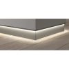 Versteckte Aluminium-Sockelleiste mit LED-Beleuchtung, Höhe 60 mm schwarz Versteckte Aluminium-Sockelleiste mit LED-Beleuchtung, Höhe 60 mm schwarz