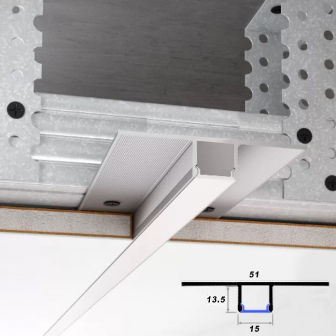 Perfil de separación LED para placas de yeso