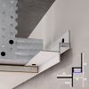 Schattennahtprofil 16x22 unter LED-Beleuchtung ohne Beschichtung Weiß Schattennahtprofil 16x22 unter LED-Beleuchtung ohne Beschichtung Weiß